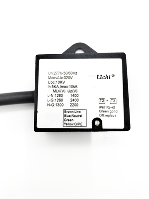 IP67 320VAC Typ 2 Typ 3 SPD ochronnik przeciwprzepięciowy do oświetlenia LED