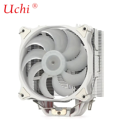 Biały komputer z 6 rurami, chłodnik CPU, podwójny wentylator, radiator RGB, radiator PC