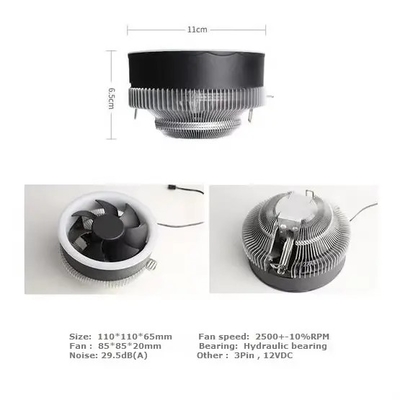 Mini CPU Cooler Aluminium Heatsink CPU Cooler Push-Down Typ