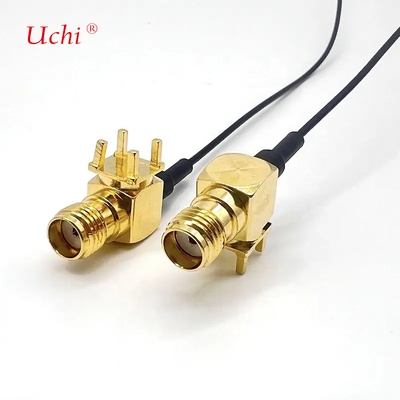 S-MA Female Jack Extension Right Angle Coaxial PCB Mount To UFL UFL Connector 1.13 Pigtail Cable