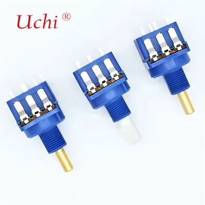 WH116AK Potencjometr obrotowy ściemniacza z wałem z litej miedzi i przełącznikiem przyciskowym 10A