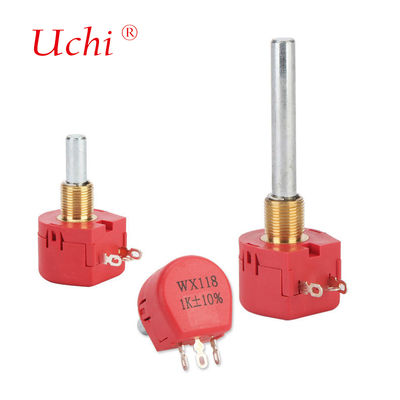 WX118 Wire-wound Rotary Potentiometer 5k Ohm 40mm Axis Single-turn Wire-wound Potentiometer