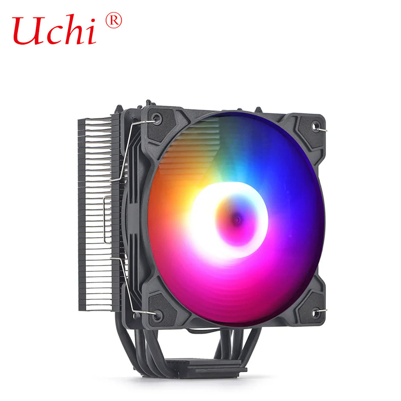 Czarny chłodnik chłodnik oświetlony miedziana rurka cieplna Universalny chłodnik procesora dla Intel I3 I5 I7 I9 Lga 1151 1366 1700 2011 2066 AMD AM4 AM5