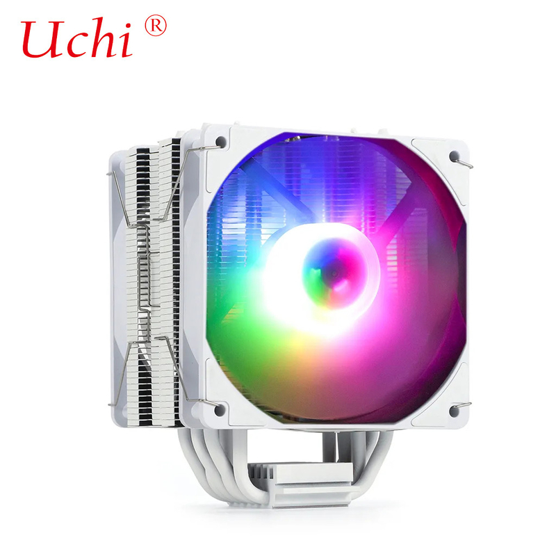 220W Biały RGB ARGB CPU Chłodniejszy wentylator z 6 rurami grzewczymi Procesor serwera komputerowego Lga1151 1155 1366 1700 2011 AMD FM AM3 AM4 AM5