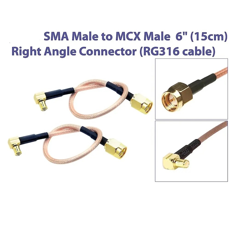 Niski strata kabel SMA-Male do MCX Męski kąt prawy 6 cali 15 cm łącznik RF RG316