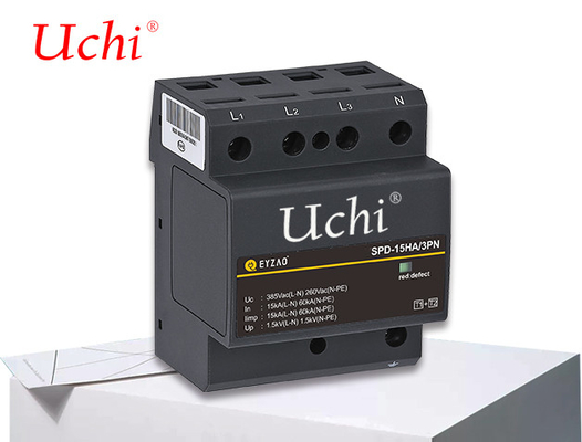 Klasa 1 Oszczędność miejsca Ochrona przeciwprzepięciowa SPD 15 kA Tylko 27 mm szerokości